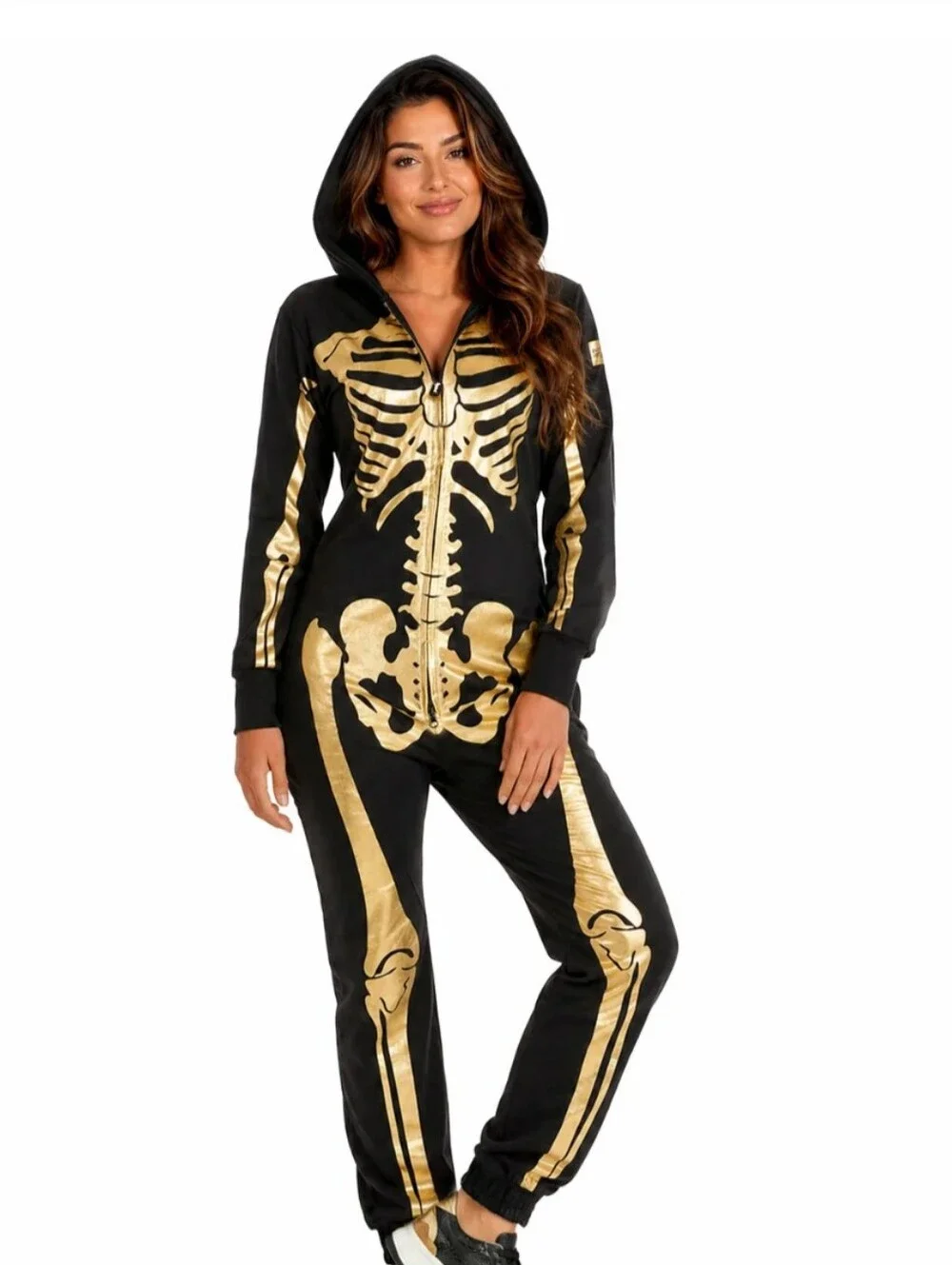 Adult Tipsy Elves Skeleton Halloween Jumpsuit Costume 3XL